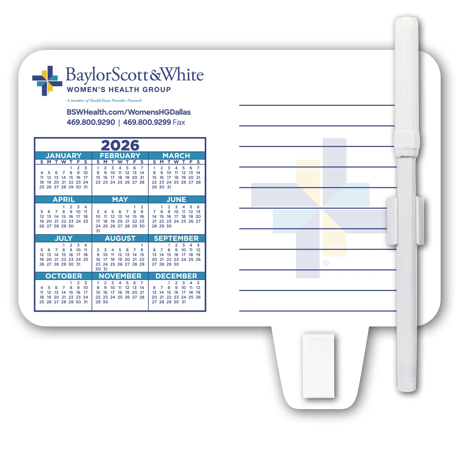 Calendar / Memo Magnet with Clip