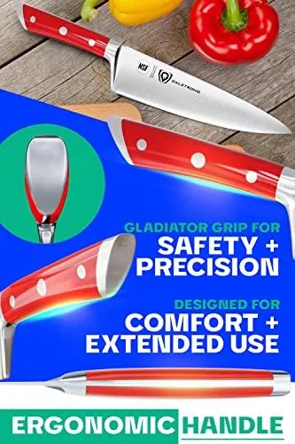 Dalstrong Chef Knife - 8" Red Handle - Gladiator Series
