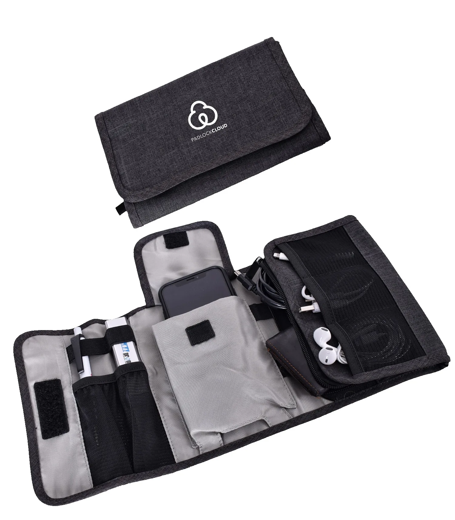 Folding Electronics Organizer Carrying Case