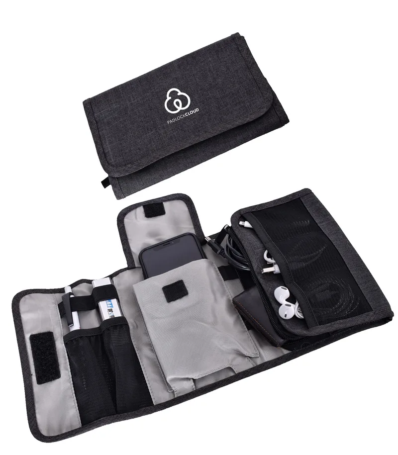 Folding Electronics Organizer Carrying Case