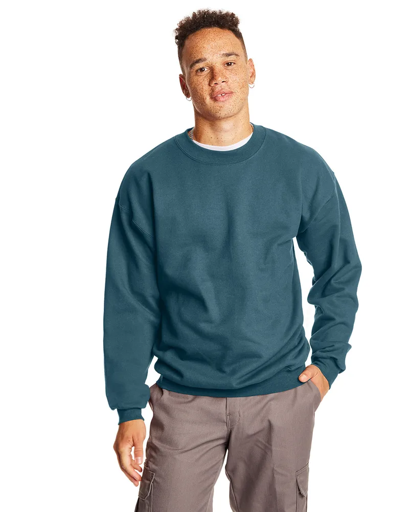 Hanes Printables Adult Ultimate Cotton® 90/10 Fleece Crew view 3