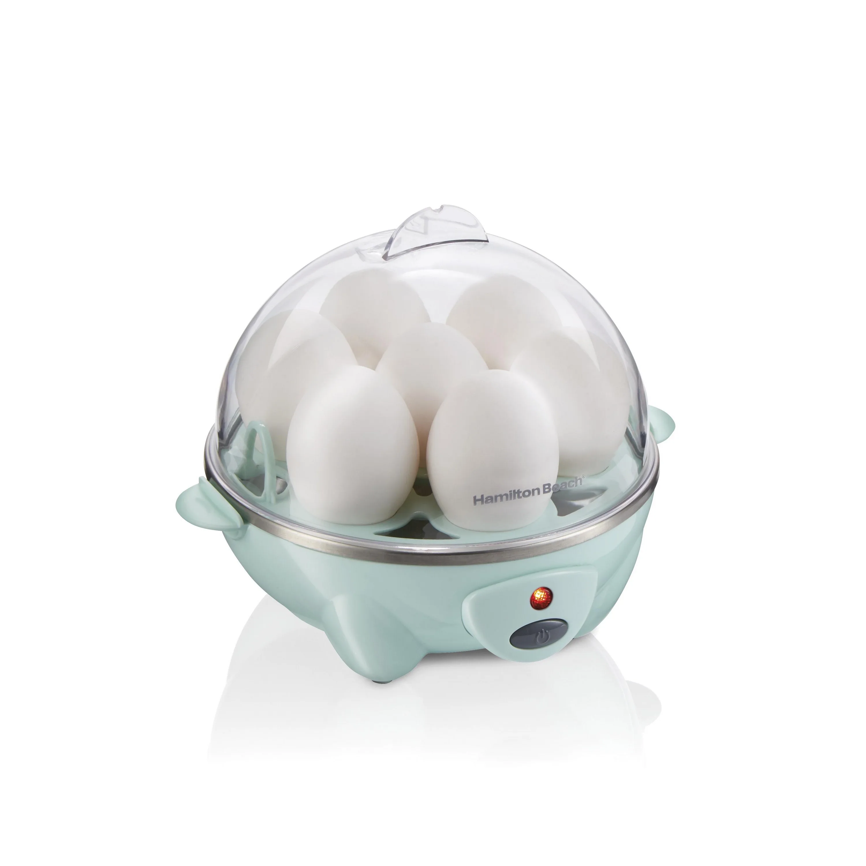 Hamilton Beach 3-In-1 Egg Cooker, Hard-Boiled, Poached, Omelets, 7 Egg Capacity, Mint Color