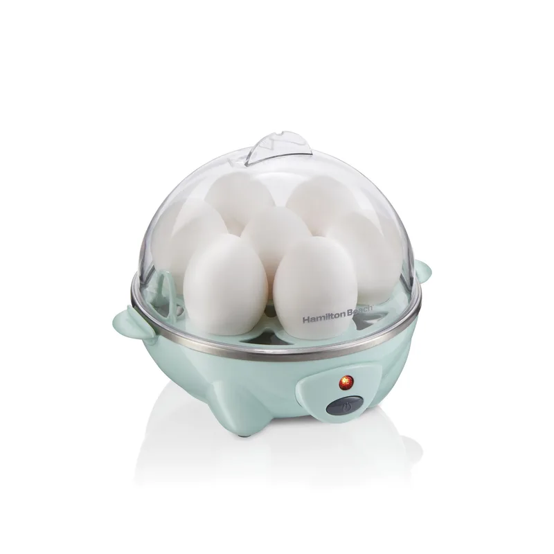 Hamilton Beach 3-In-1 Egg Cooker, Hard-Boiled, Poached, Omelets, 7 Egg Capacity, Mint Color