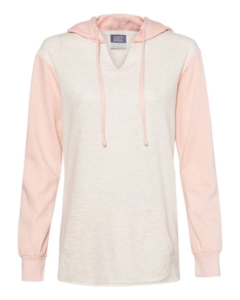 MV® Sport Women's French Terry Hooded Pullover w/Colorblocked Sleeves