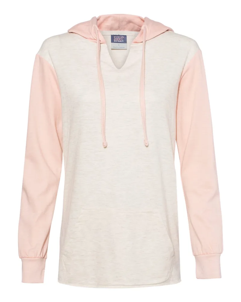 MV® Sport Women's French Terry Hooded Pullover w/Colorblocked Sleeves