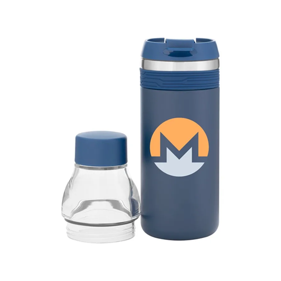 Matte Navy Blue Logo with Snap-Fit Lid & Bottle Lid