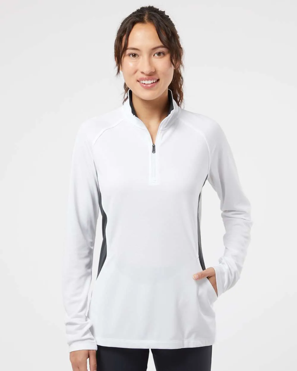 Adidas® Women's Lightweight Quarter-Zip Pullover view 7