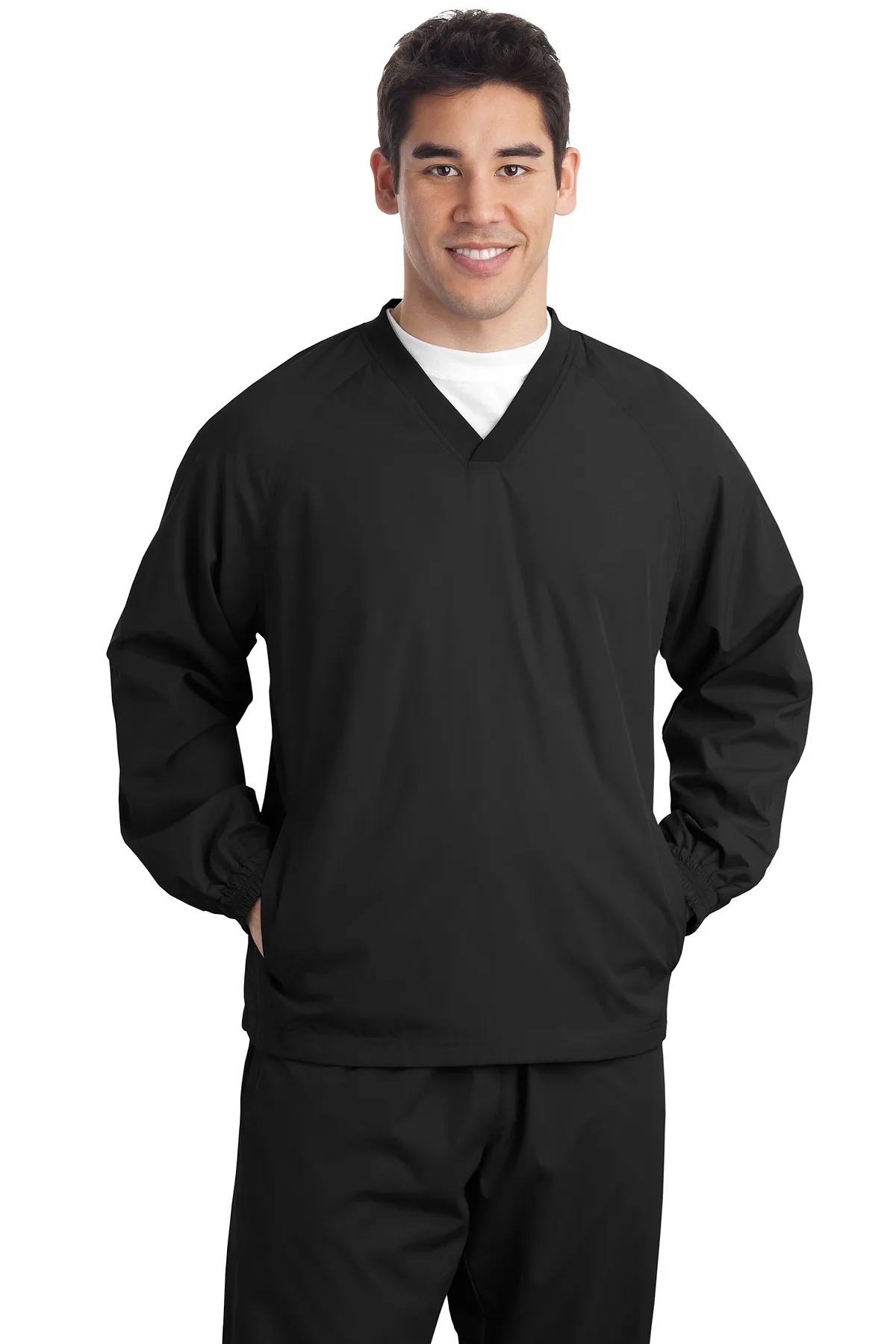Sport-Tek® V-Neck Raglan Wind Shirt.