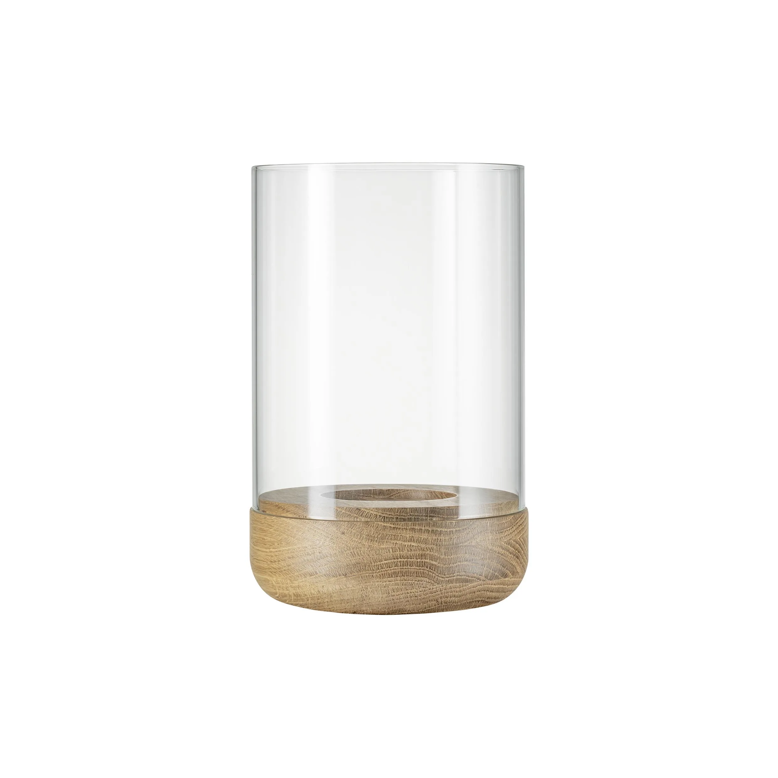 Blomus Lanto Hurricane Lamp w/Wood Base - Medium
