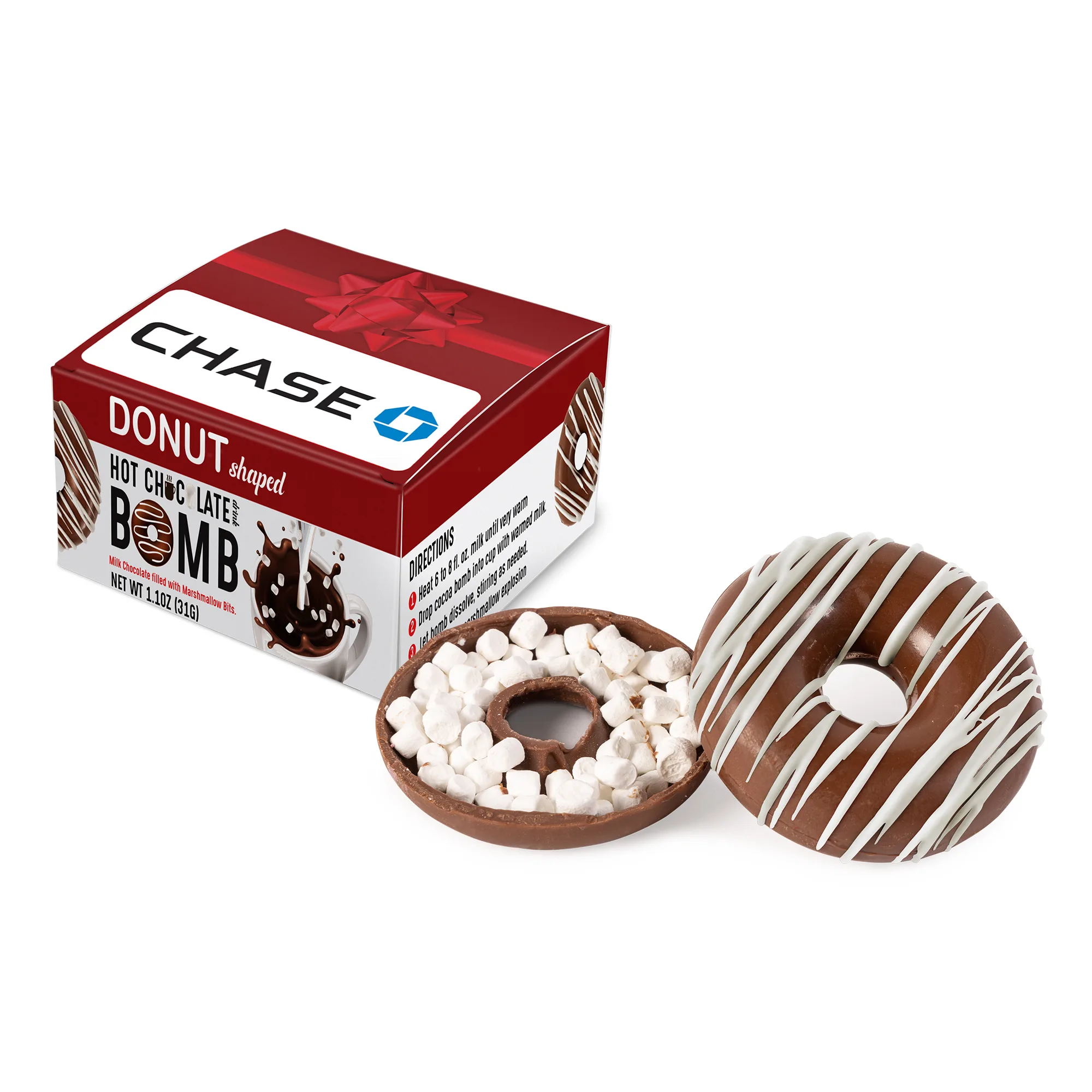 Donut-Shaped Hot Chocolate Bomb with Holiday Drizzle