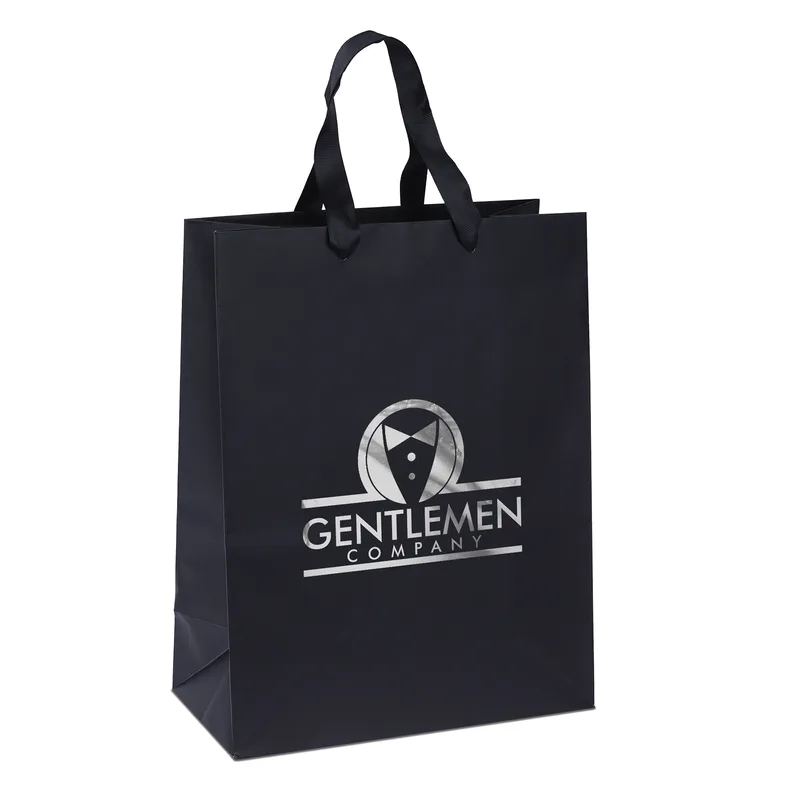 Mary™ - Ribbon Handle Matte Eurotote - Foil Print (10" x 5" x 13")
