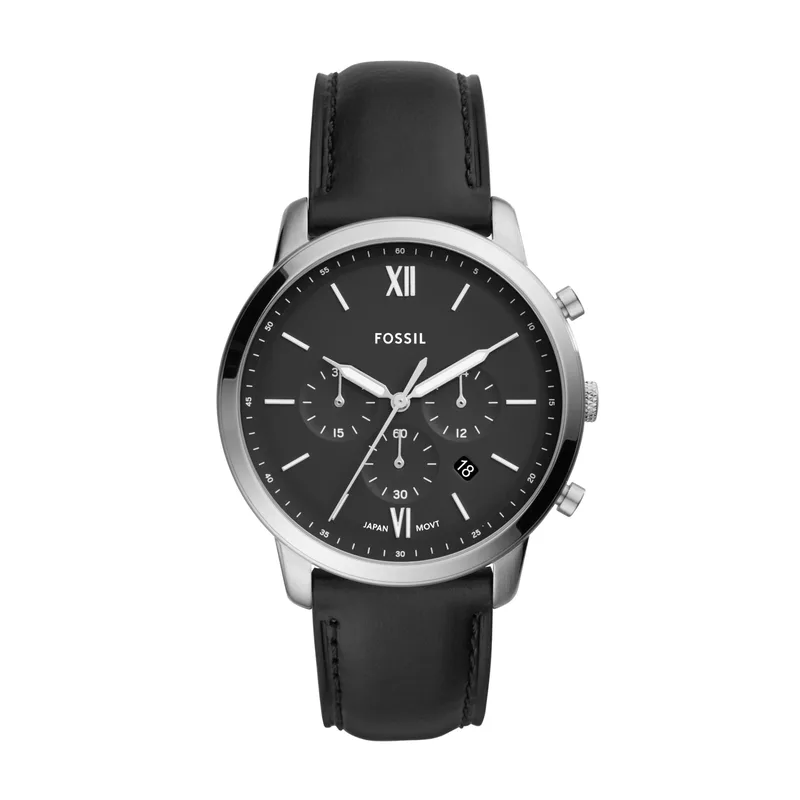 Fossil Men's Neutra Chronograph Black Leather Watch