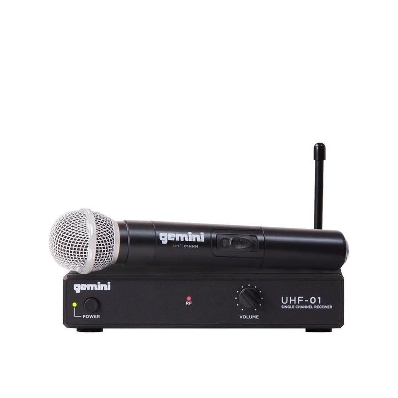Gemini Uhf Handheld Wireless Microphone System - Black