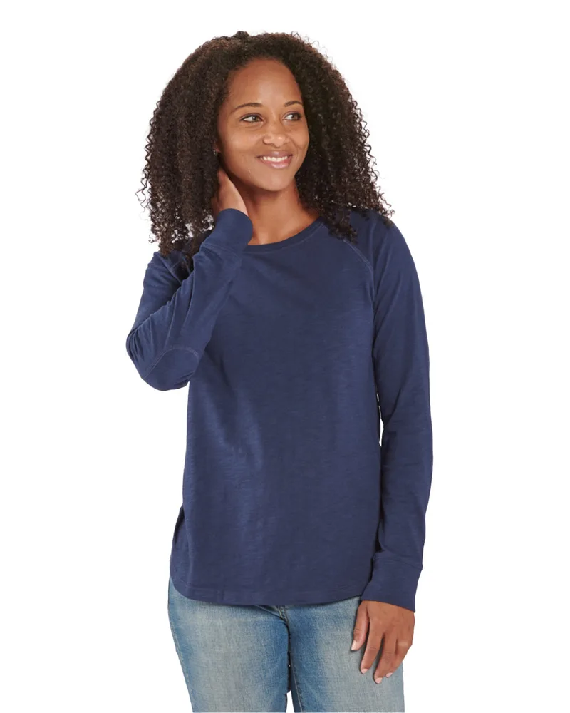 BOXERCRAFT Ladies' Payton Preppy Patch Long-Sleeve T-Shirt view 3