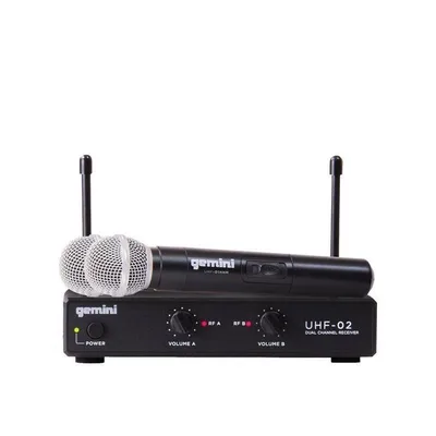 Gemini Uhf Dual Handheld Black Wireless Microphone System
