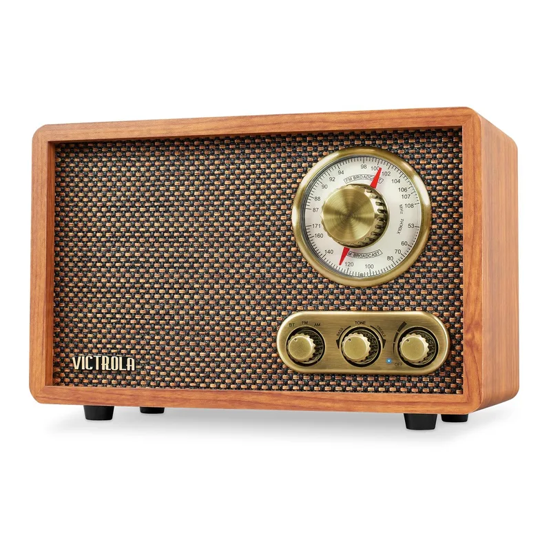 Victrola Retro Wood Bluetooth Fm/Am Radio w/Rotary Dial, Walnut