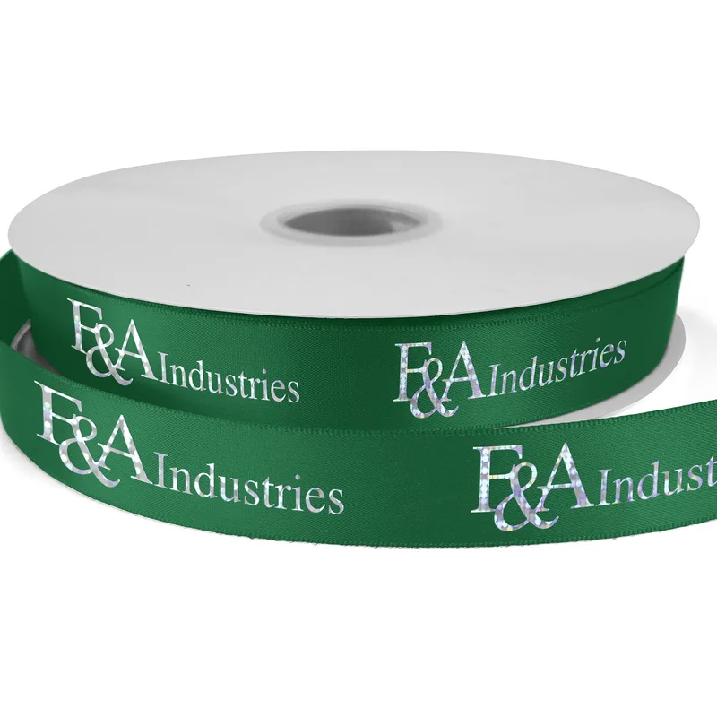7/8" Bridal Satin Ribbon - 50yrd roll - Foil Print view 7