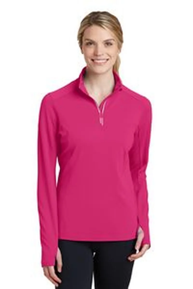 Sport-Tek® Women's Sport-Wick® Textured 1/4-Zip Pullover.
