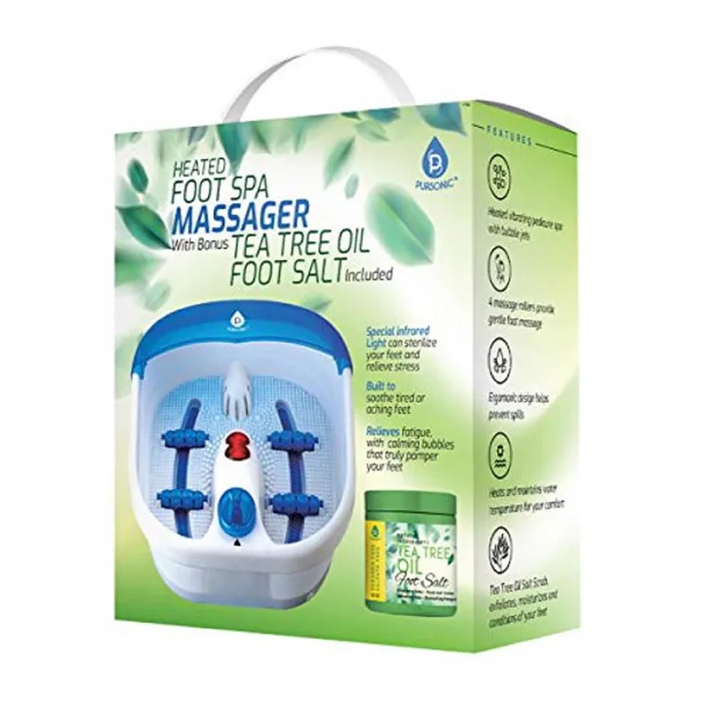 Pursonic Foot Spa Massager w/Tea Tree Oil Foot Salt Scrub (Heating Function)