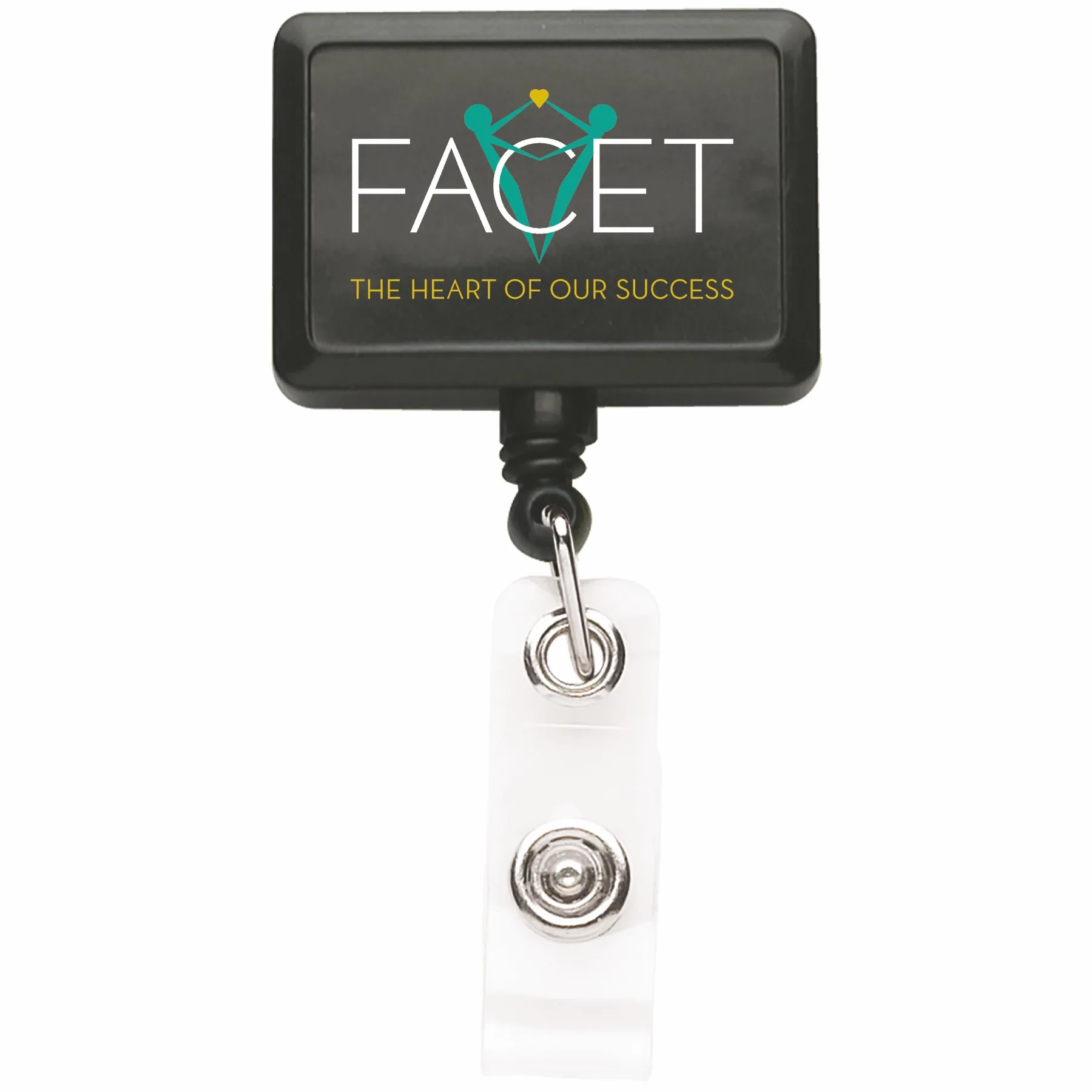 Rectangle Retractable Badge Reel w/belt cliip view 4