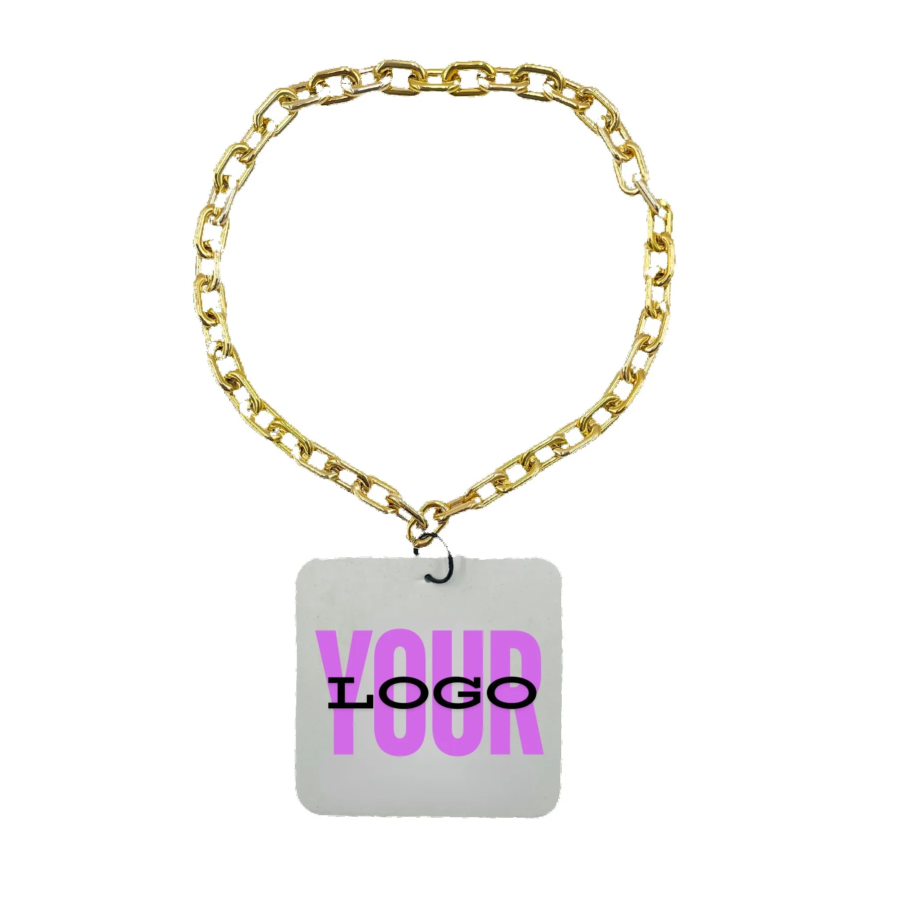 Fan 34" Chain with Medal (8"x8"x0.50") — Gold