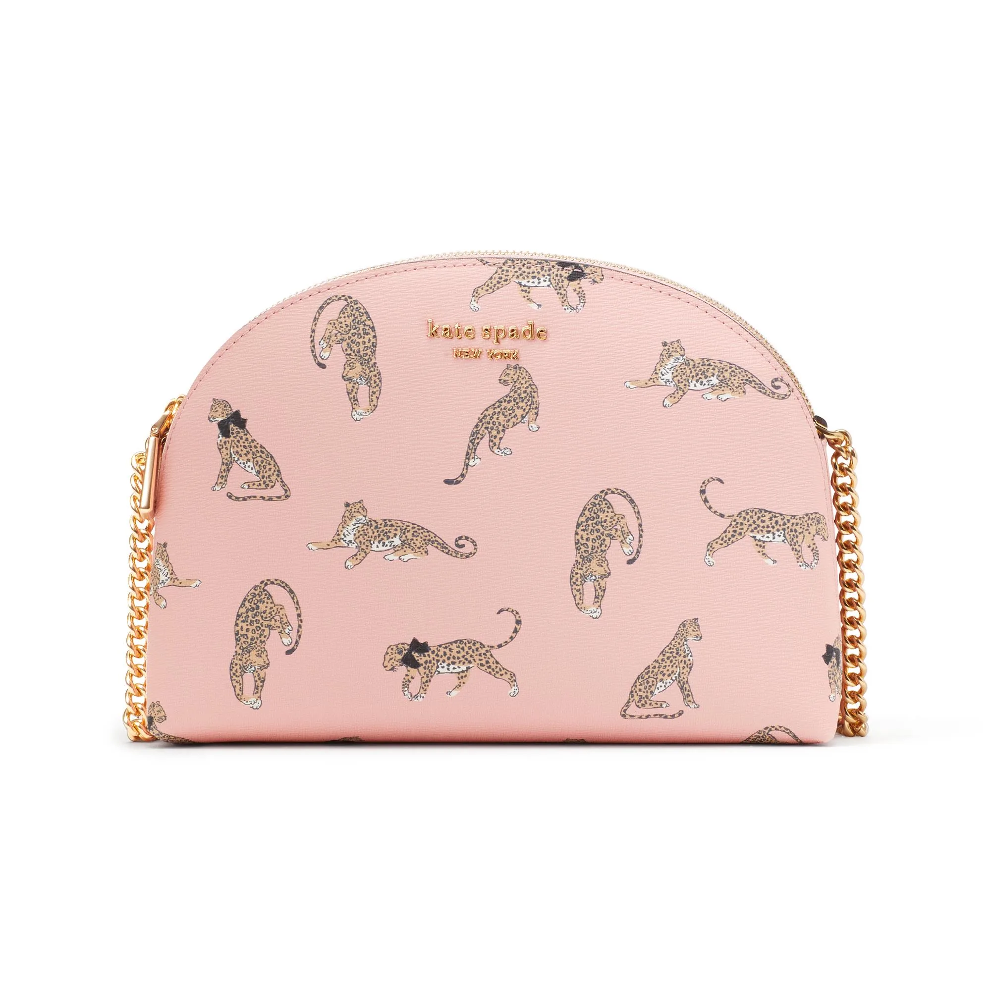 kate spade new york Morgan Leopard Double Zip Dome Crossbody - Pink