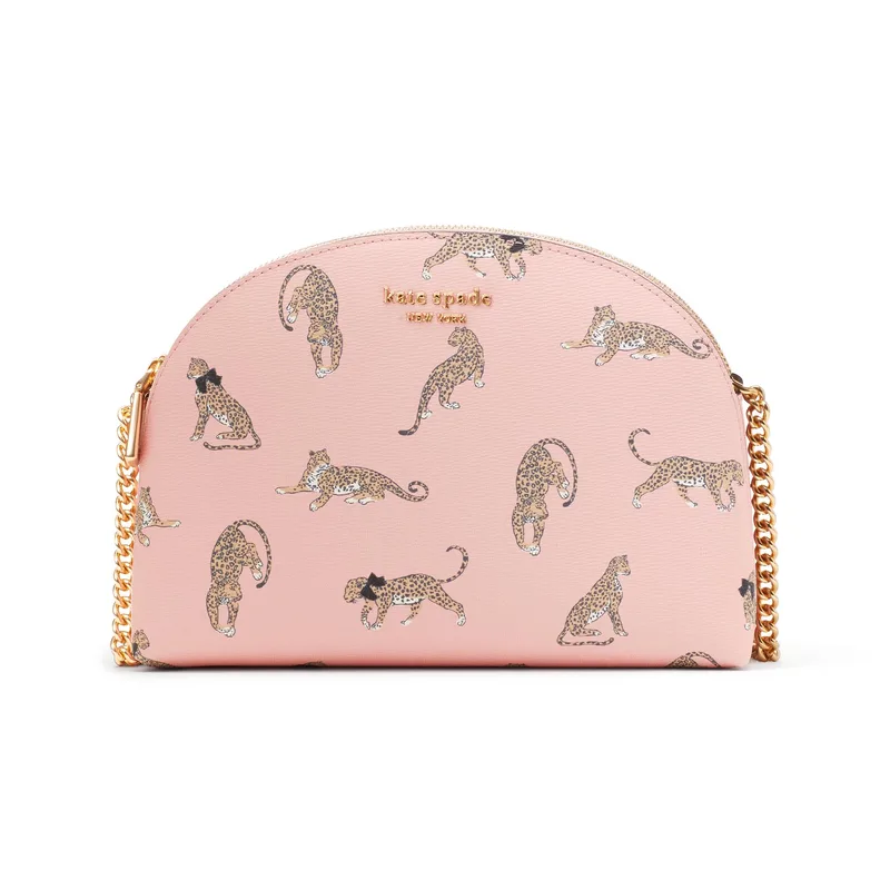 kate spade new york Morgan Leopard Double Zip Dome Crossbody - Pink