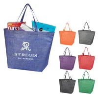 Crosshatch Non-woven Tote Bag — Black