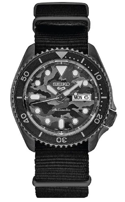 Seiko Watch 5 Sports Ss Automaticteal/Black Dial Kawamura Le