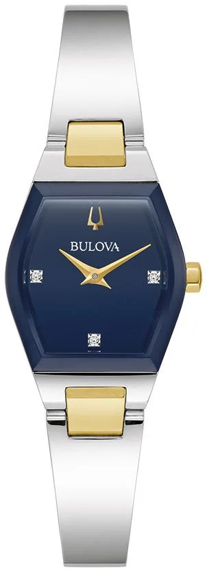 Bulova Watches Ladies' Modern Gemini Stainless Steel Bangle Watch Blue Dial