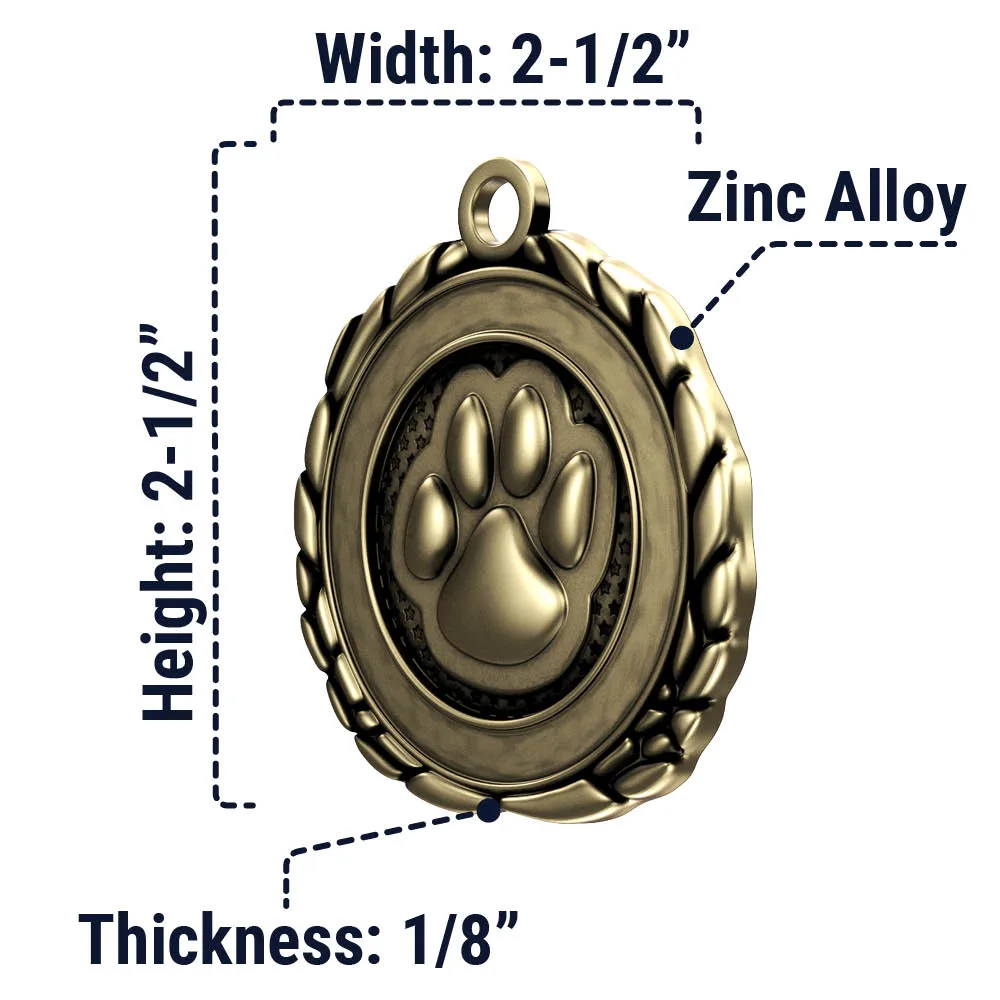 Paw Quali-Craft Medallion (2-1/2")