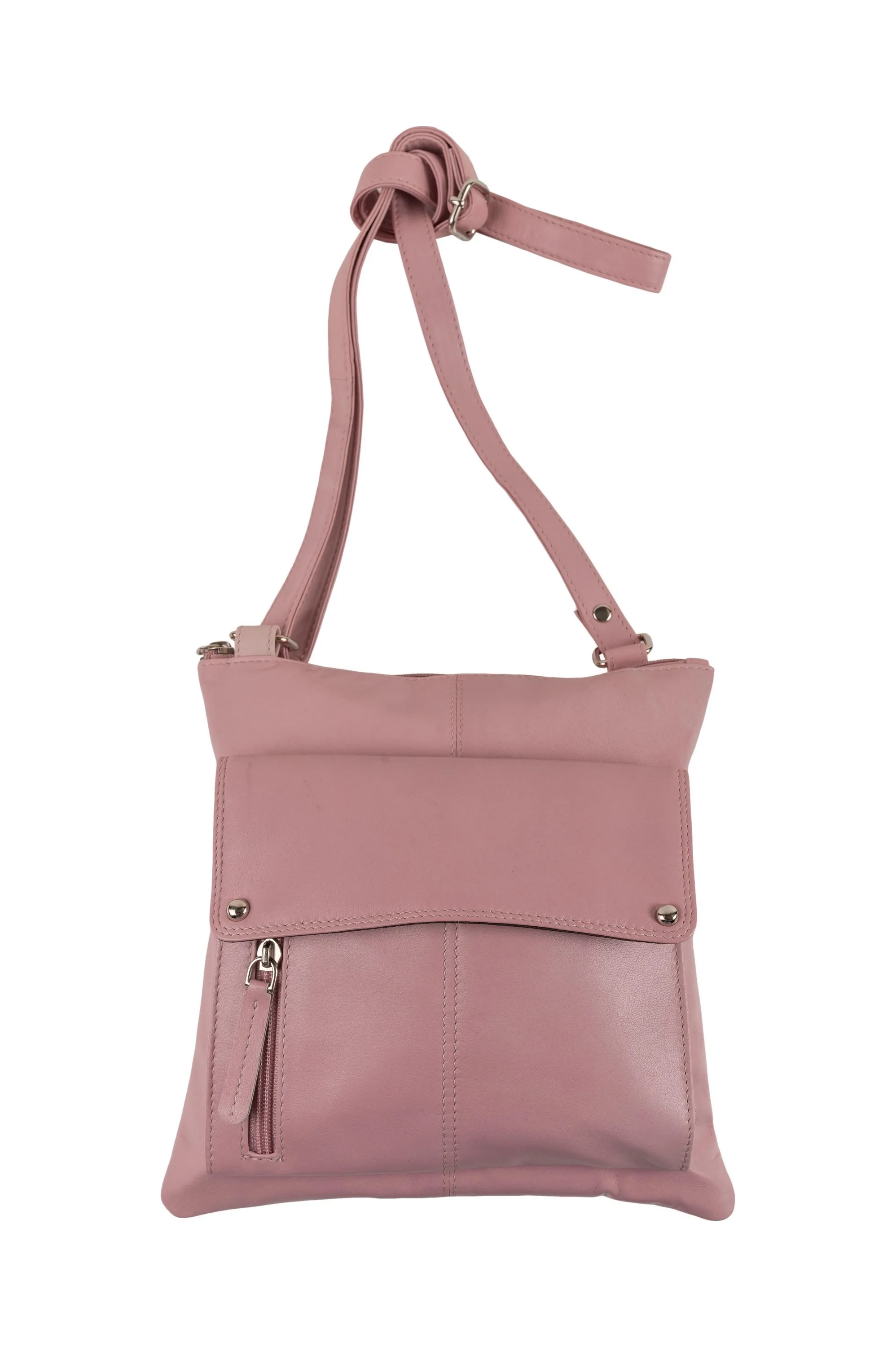 Champs Luggage Pink Leather Rfid Organizer Crossbody Size 10"X10"X1"