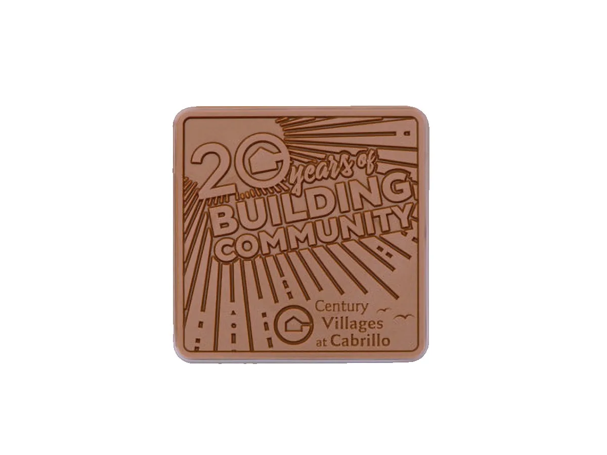 3"x 3" Custom Decorated Chocolate Shape with Clear Packaging view 2