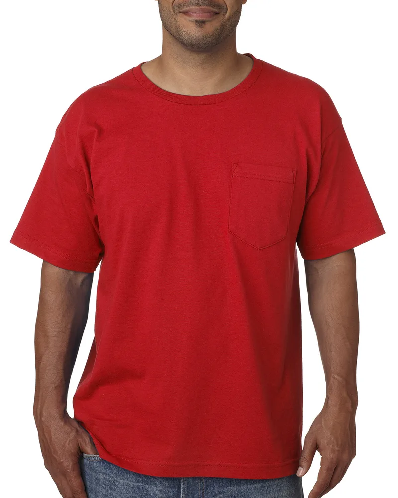 BAYSIDE Unisex USA Made Midweight Pocket T-Shirt view 6