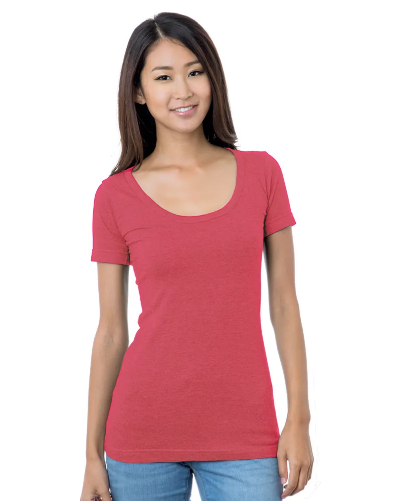 BAYSIDE Ladies' USA Made Wide Scoop Neck T-Shirt view 6