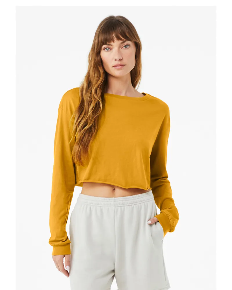 BELLA+CANVAS Ladies' Cropped Long-Sleeve T-Shirt view 6