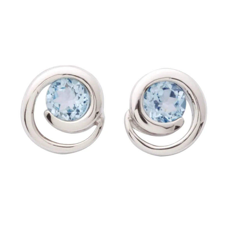 Jilco Inc Blue Topaz Earrings - 6mm