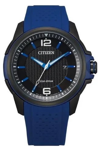 Citizen® Men's Eco-Drive® Blue Poly Strap Sport Watch w/Black Dial