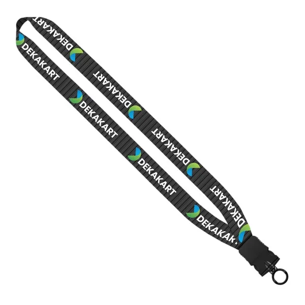 1" Dye-Sublimated Lanyard with Plastic Snap-Buckle Release and Plastic O-Ring view 2