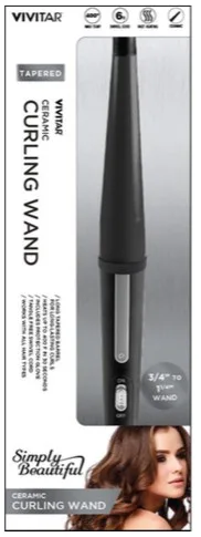 Health, Beauty & Fitness Vivitar Ceramic Curling Wand - Black