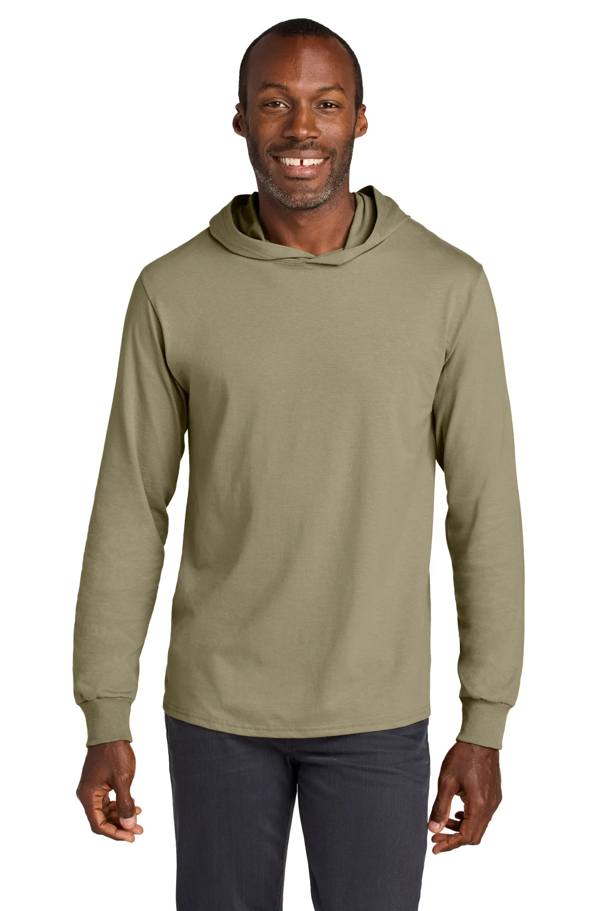 Jerzees Classics™ Unisex Cotton Long Sleeve Hooded T-Shirt view 3