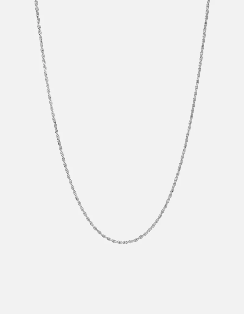 Miansai Rope Chain Necklace Men's - Polished Silver
