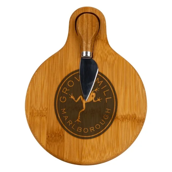 Small Bamboo Cutting Board with Cheese Knife view 6