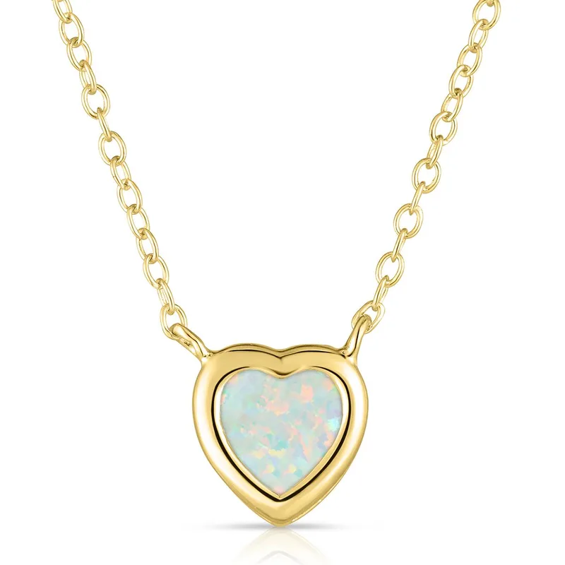 Jilco Inc Opal Heart Necklace