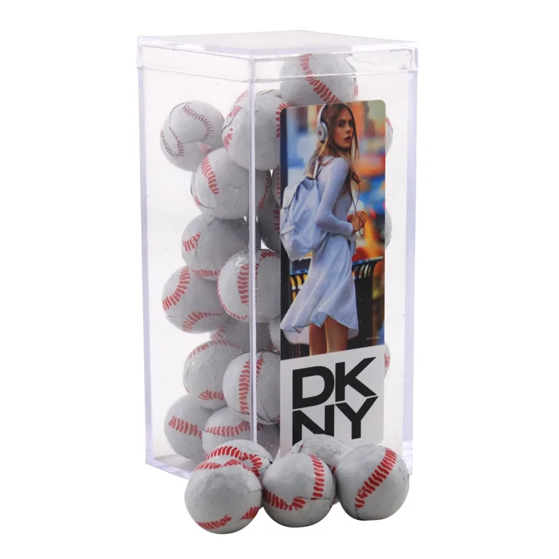 Acrylic Box w/Chocolate Baseballs