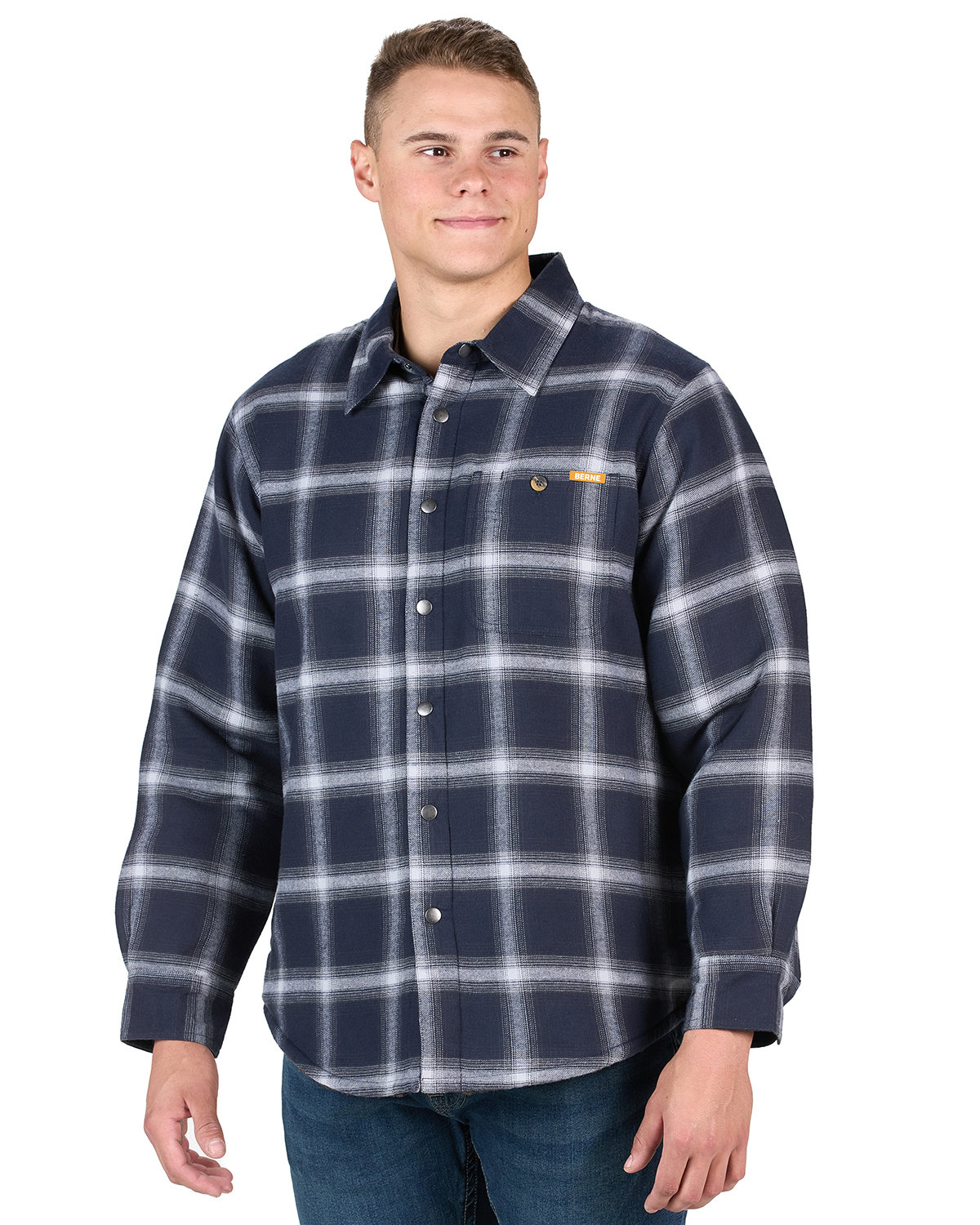 Berne Apparel Men's Heartland Sherpa-Lined Flannel Shirt Jacket
