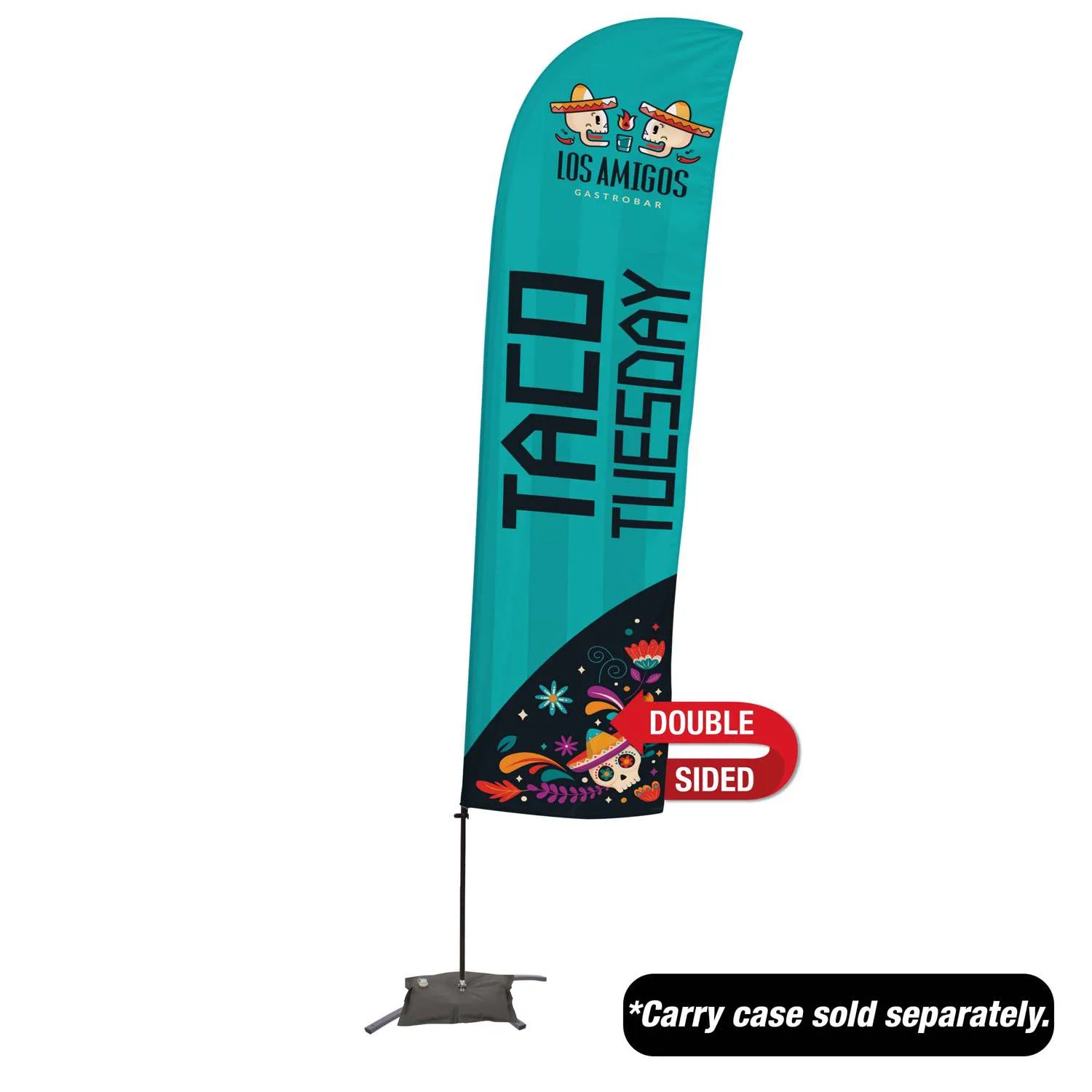 15' Value Blade Sail Sign Flag Kit Double-Sided Cross Base