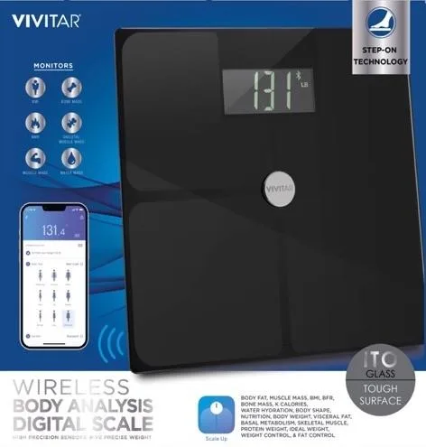 Health, Beauty & Fitness Bally's 'Total Fitness' Digital Body Analysis Bathroom Scale - Black