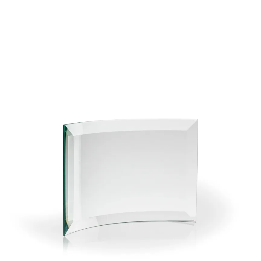 Piedmont Beveled Crescent Jade Glass Award, 4"x6" view 2