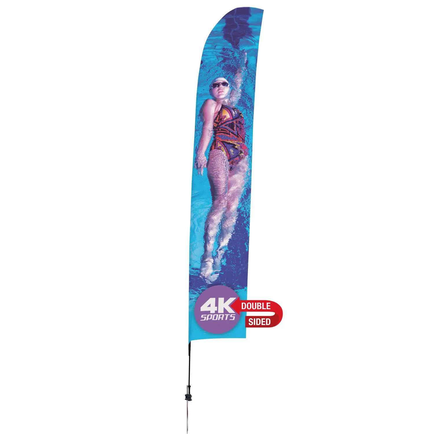 17' Streamline Blade Sail Sign Flag, 2-Sided, Ground Spike
